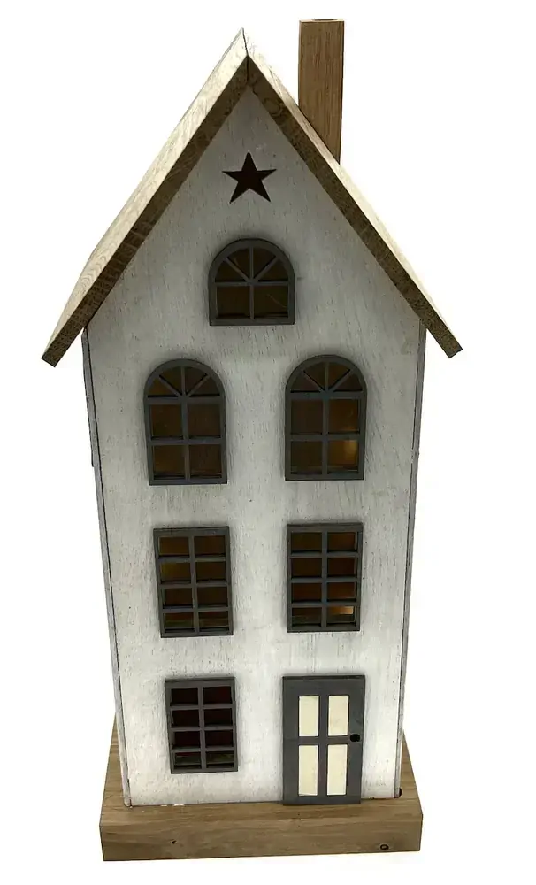 Svítící dřevěný domeček